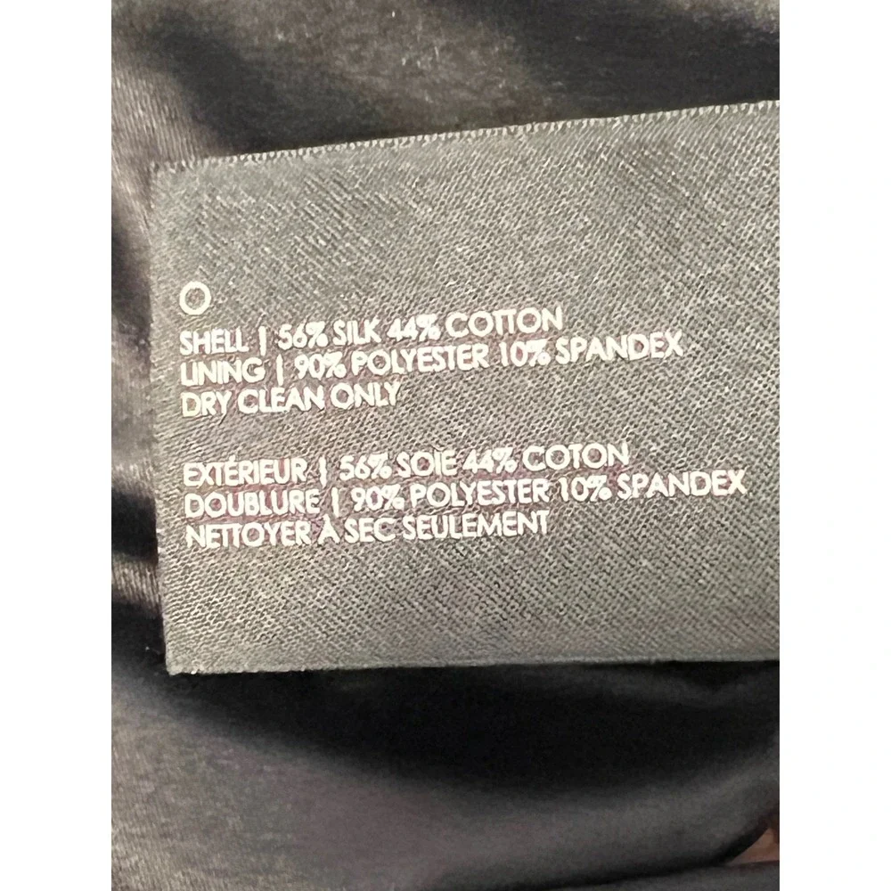 Club Monaco Black‎ Silk Blend Satin Mini Dress Pockets Size 10 Cocktail Y2K